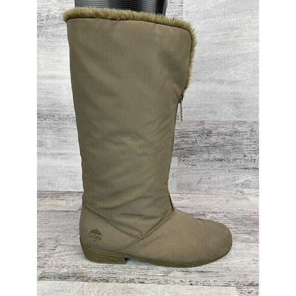 Totes Stride Womens Size 9M Faux Fur Lined Waterproof Winter Boots Beige/Khaki - Picture 5 of 8